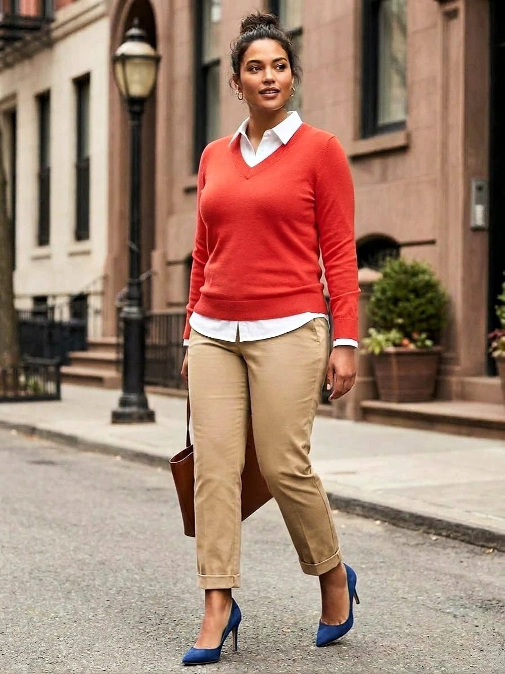 Zara Red V-Neck Sweater Like New